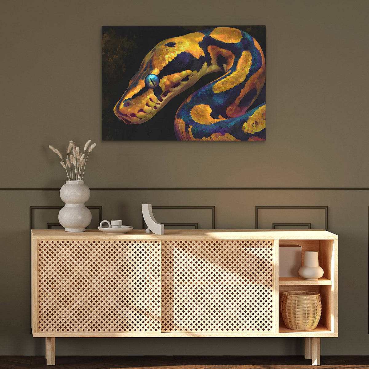 Python's Golden Coil - Luxury Wall Art