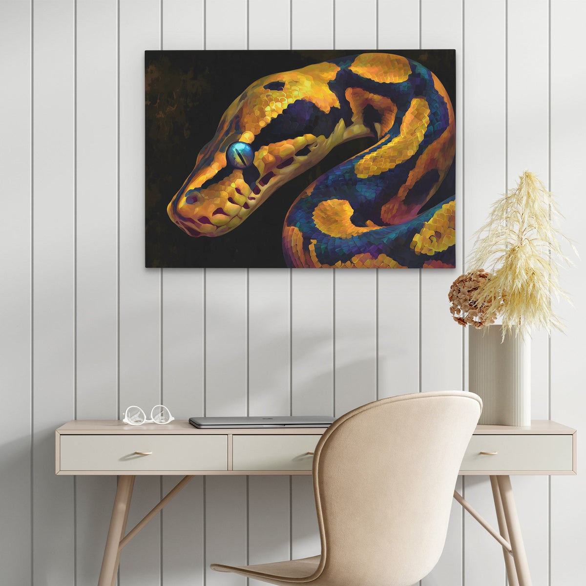 Python's Golden Coil - Luxury Wall Art