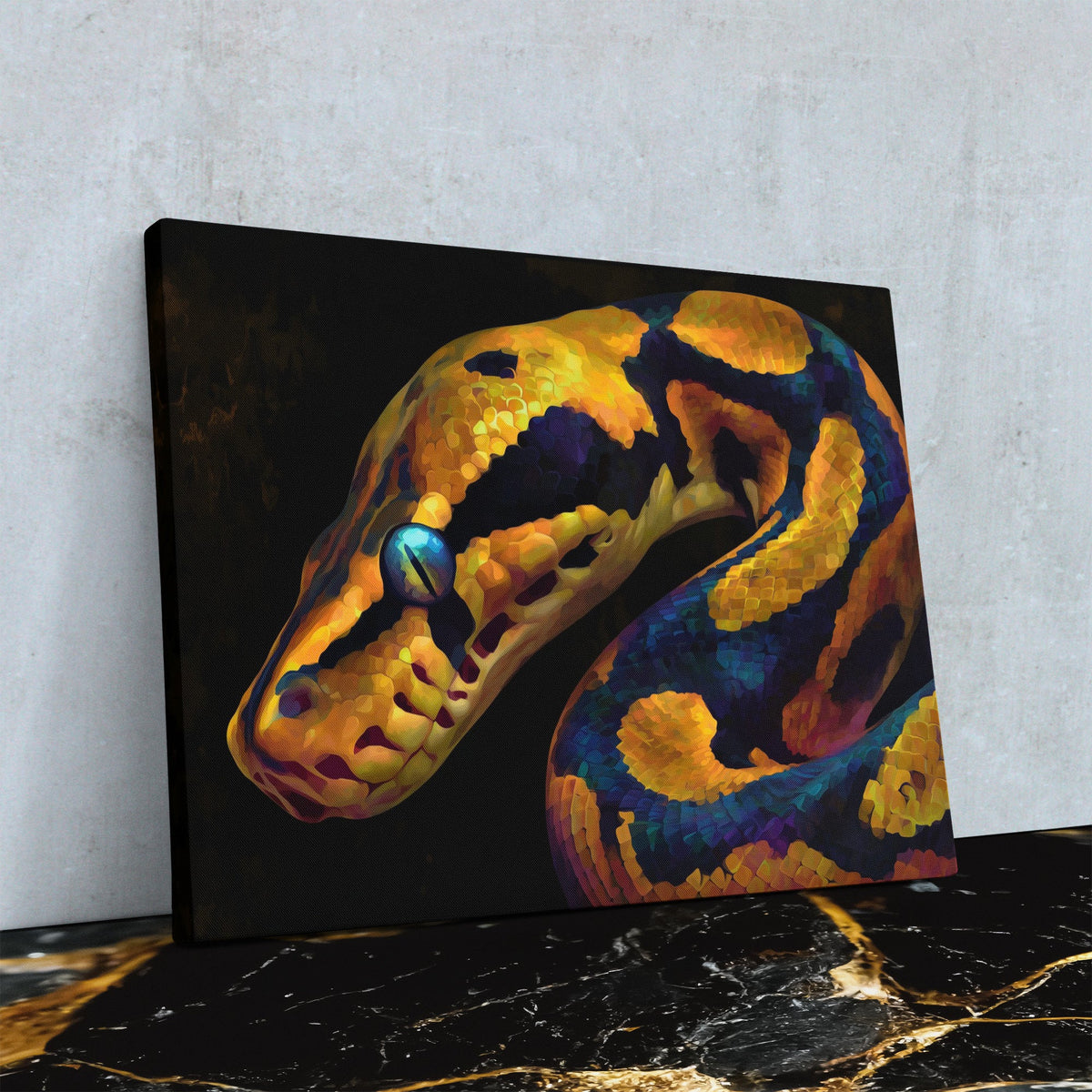 Python's Golden Coil - Luxury Wall Art