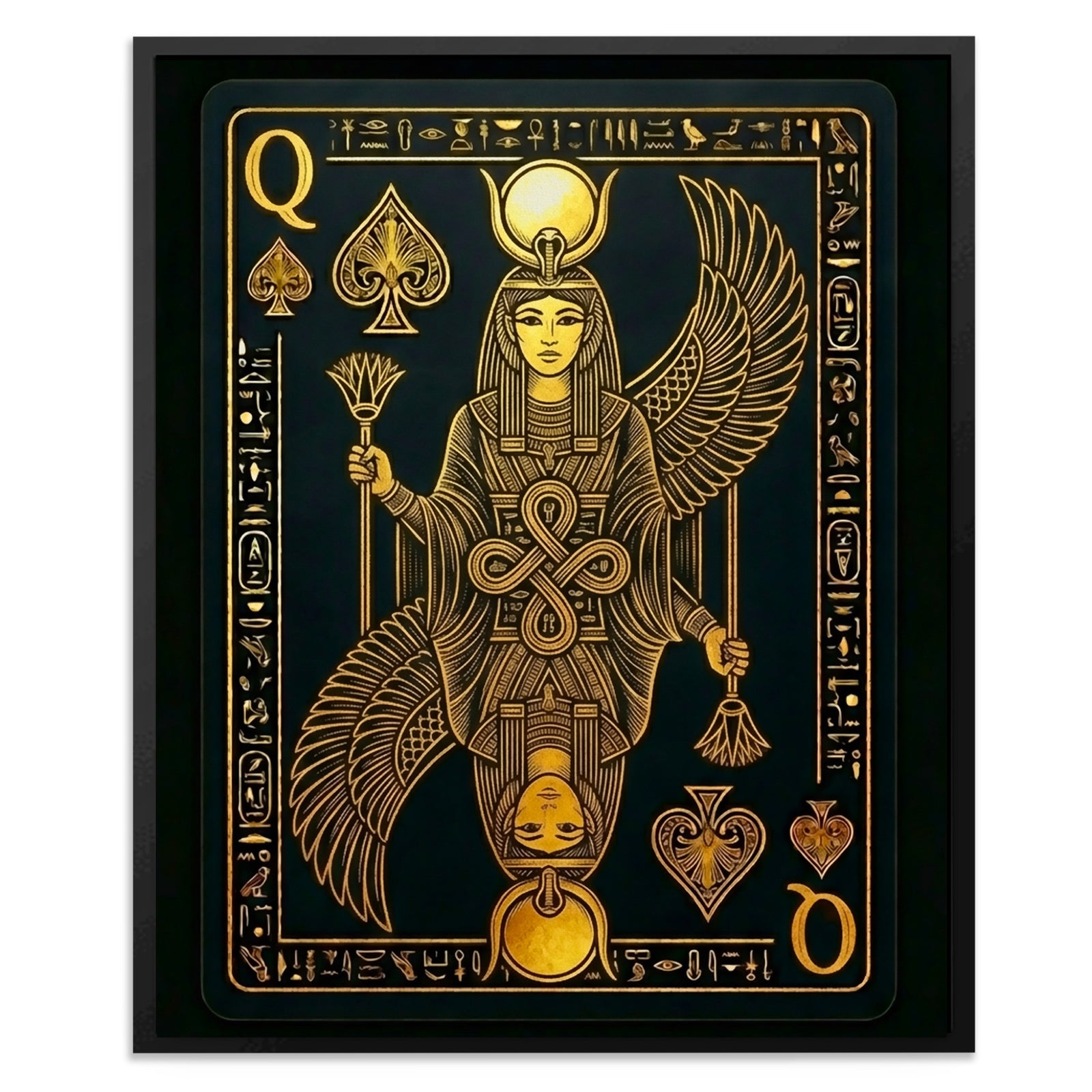 Queen Of Spades Egyptian Card — Queen Of Spades Egyptian Card Front Facing Portrait2 256
