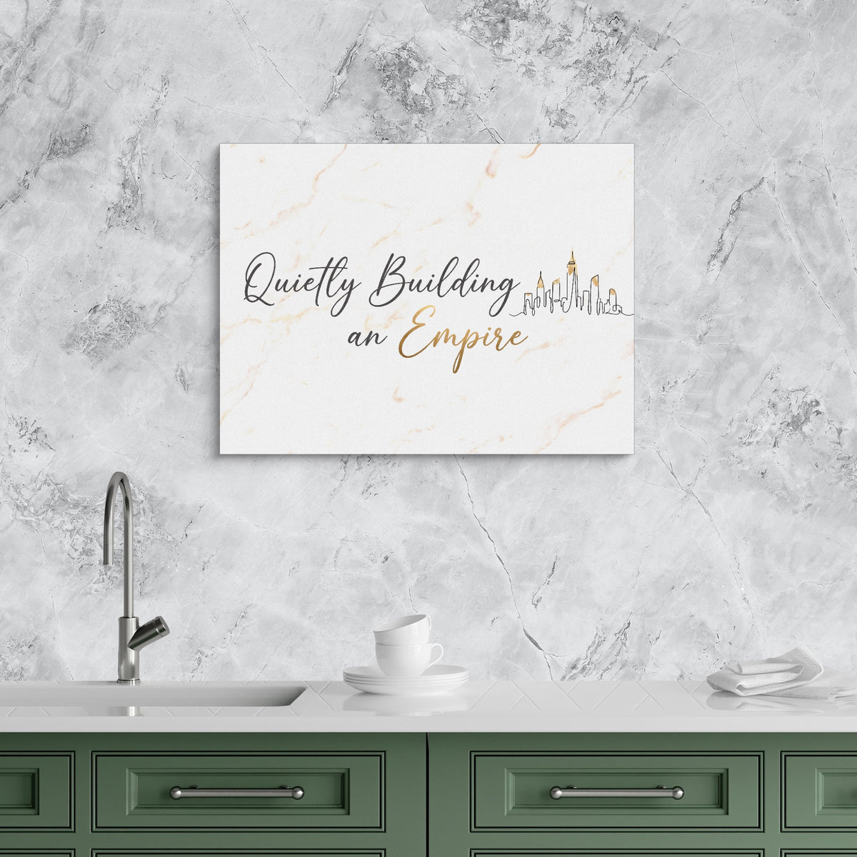 Quiet Empire Building — quiet empire building sq kitchen granite purple 1land flush print