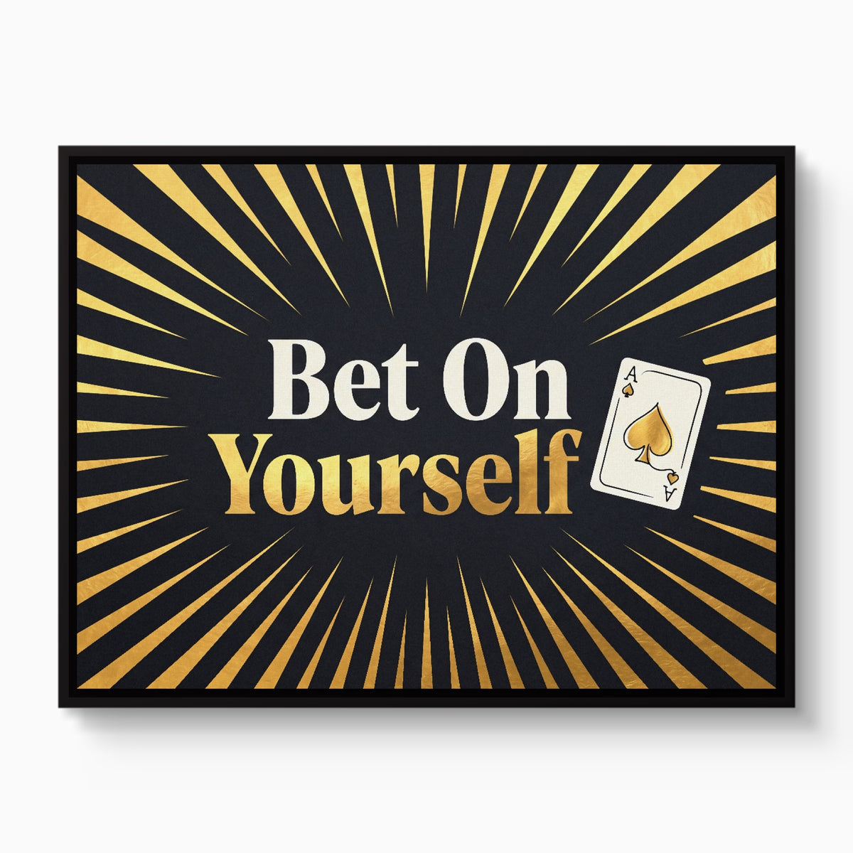 Quote Bet On Yourself — quote bet on yourself white studio framed black