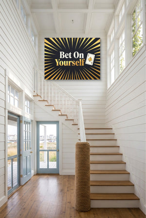Quote Bet On Yourself — quote bet on yourself p interior staircase with windows 1land flush print