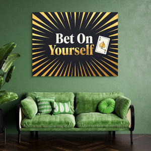 Quote Bet On Yourself — quote bet on yourself sq green couch 1land flush print
