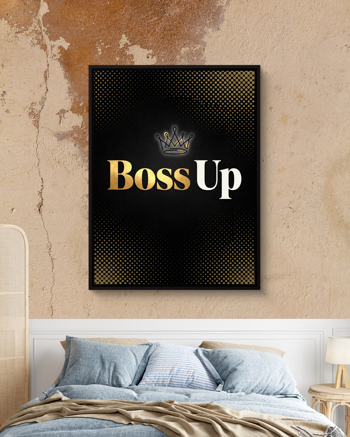 Quote Boss Up — quote boss up psd mocha bedroom 1port framed black