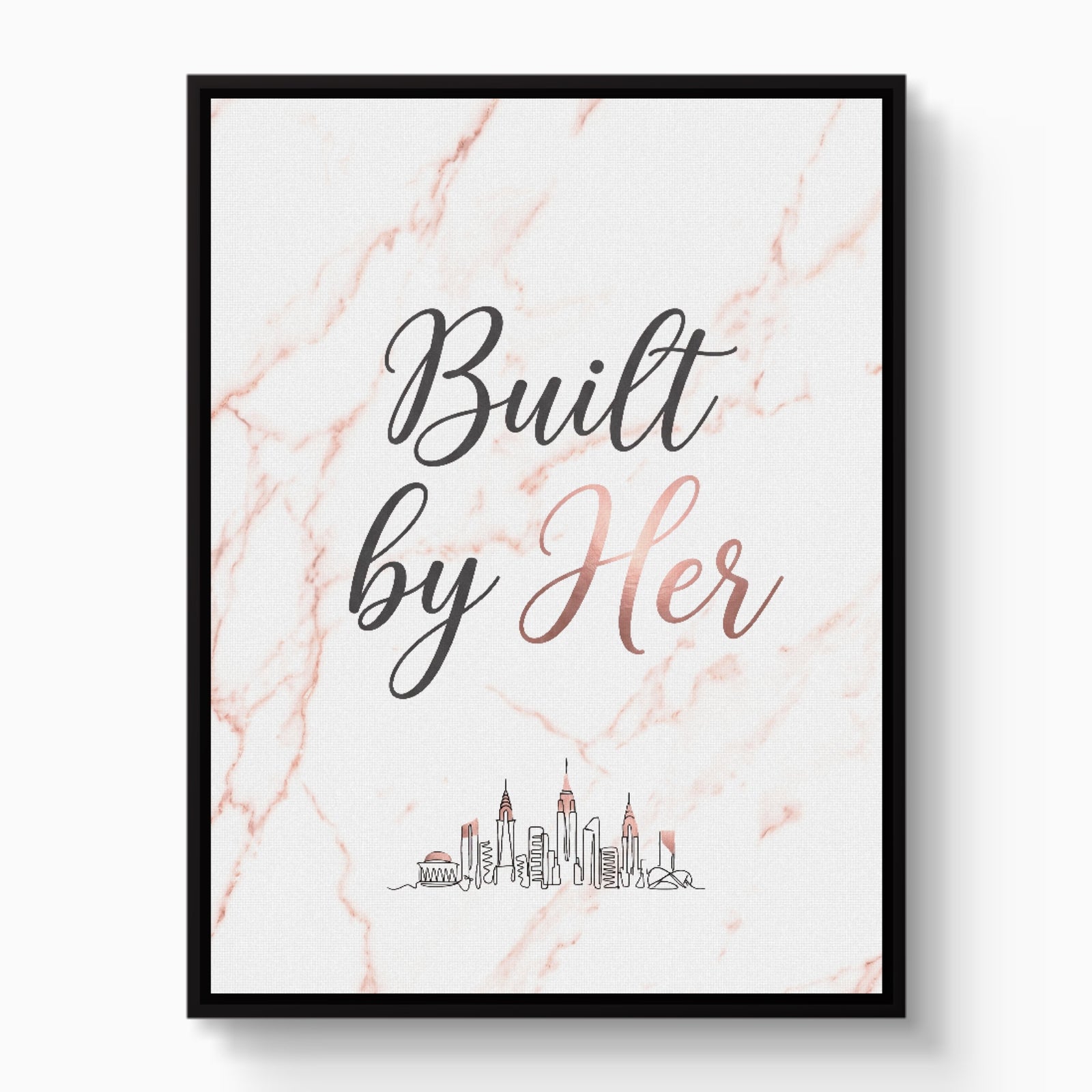 Quote Built By Her — quote built by her white studio framed black