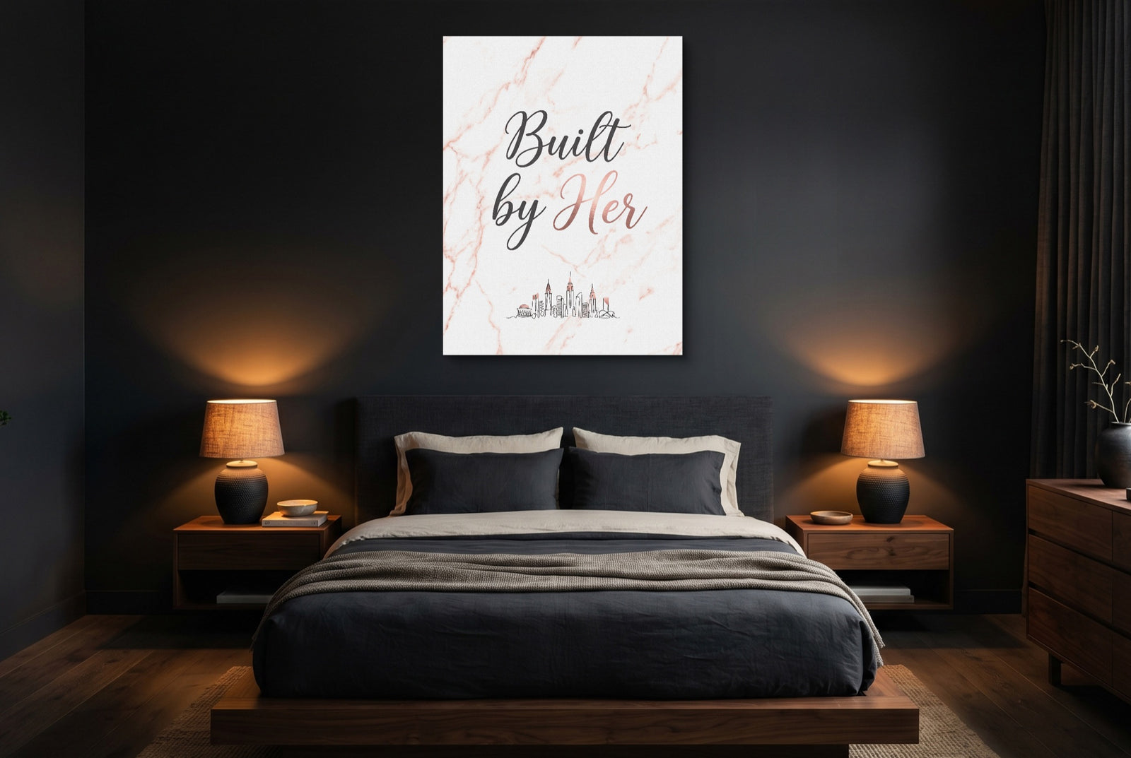 Quote Built By Her — quote built by her white studio framed black