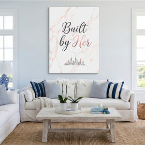 Quote Built By Her — quote built by her sq cute livingroom 1port flush print