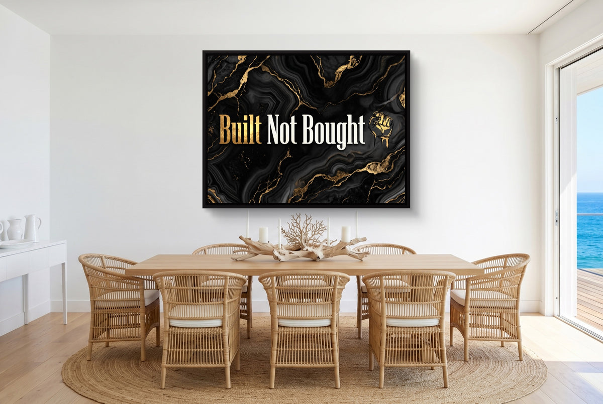 Quote Built Not Bought — quote built not bought small dining room with ocean view 1land framed black