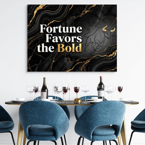 Quote Fortune Favors The Bold — quote fortune favors the bold sq dining room tables 1land flush print