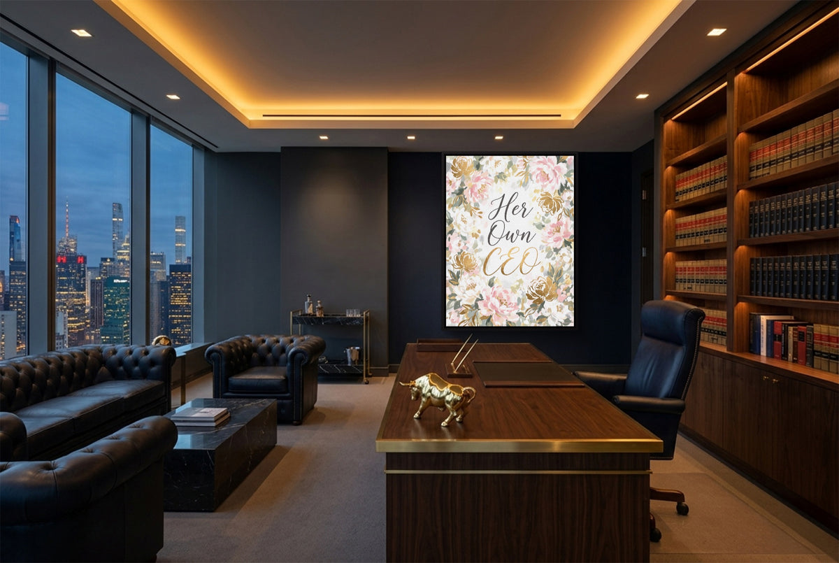 Quote Her Own CEO V2 — quote her own ceo v2 office with city view 4 1port framed black