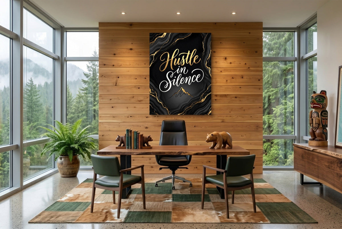 Quote Hustle In Silence - Luxury Wall Art