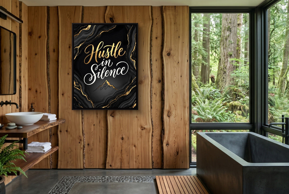Quote Hustle In Silence - Luxury Wall Art