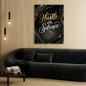 Quote Hustle In Silence — quote hustle in silence sq 70s vibes 1port flush print