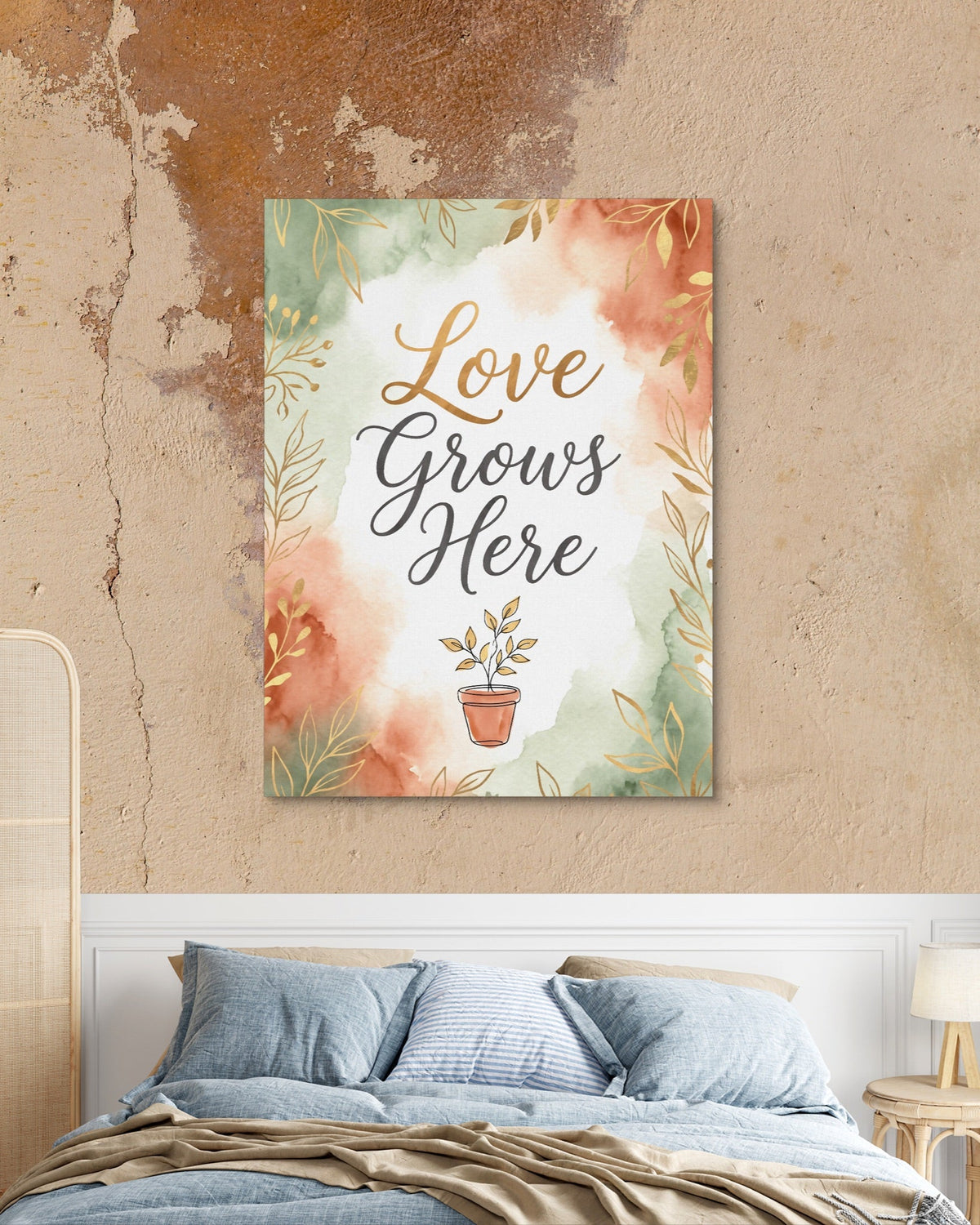 Quote Love Grows Here - Luxury Wall Art