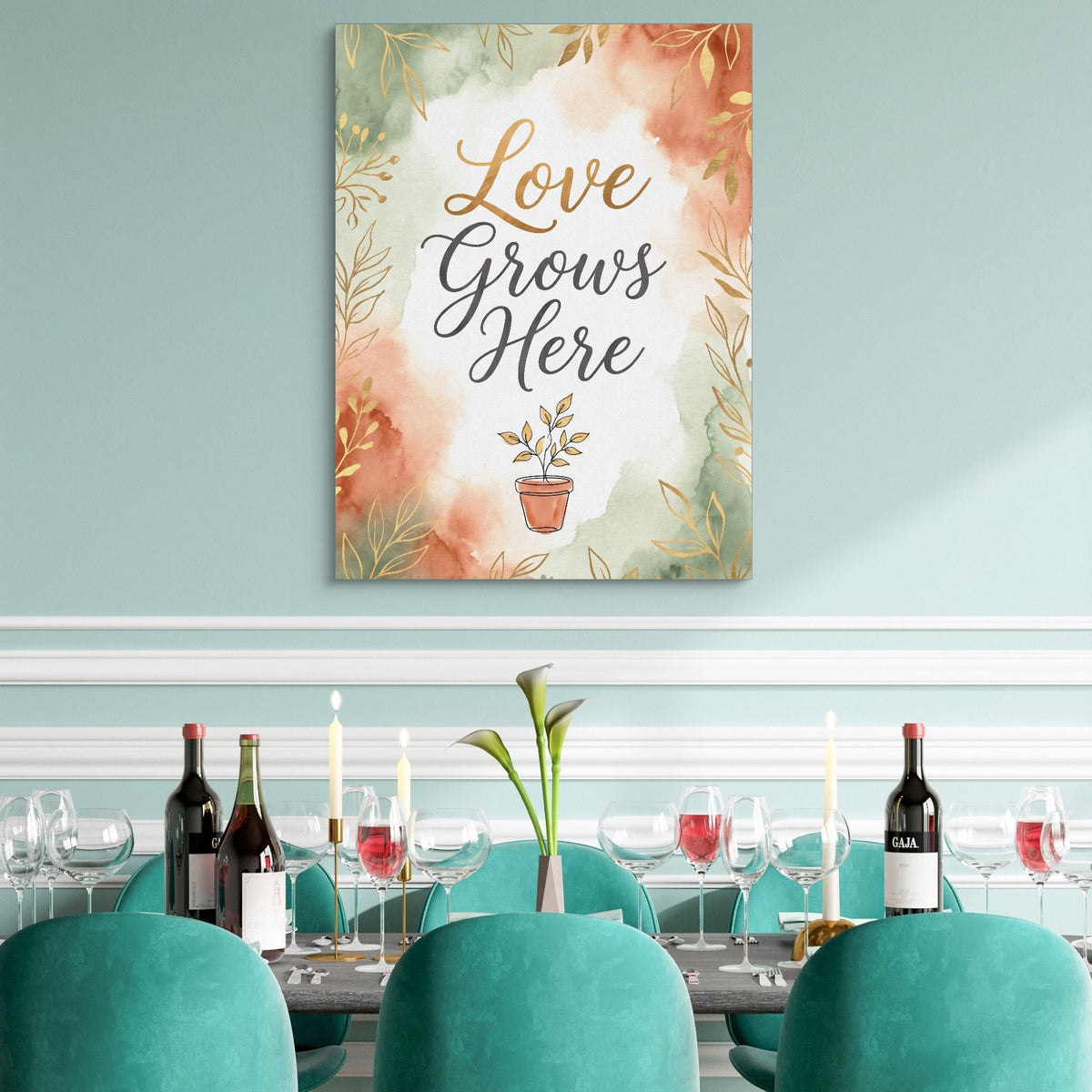Quote Love Grows Here - Luxury Wall Art