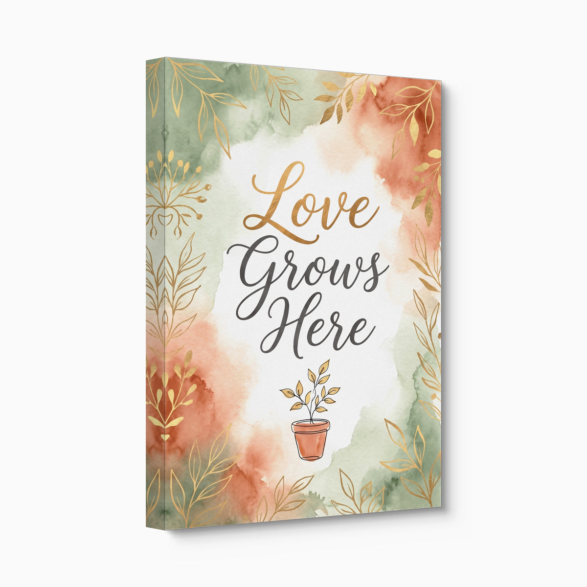 Quote Love Grows Here — quote love grows here angled flush print