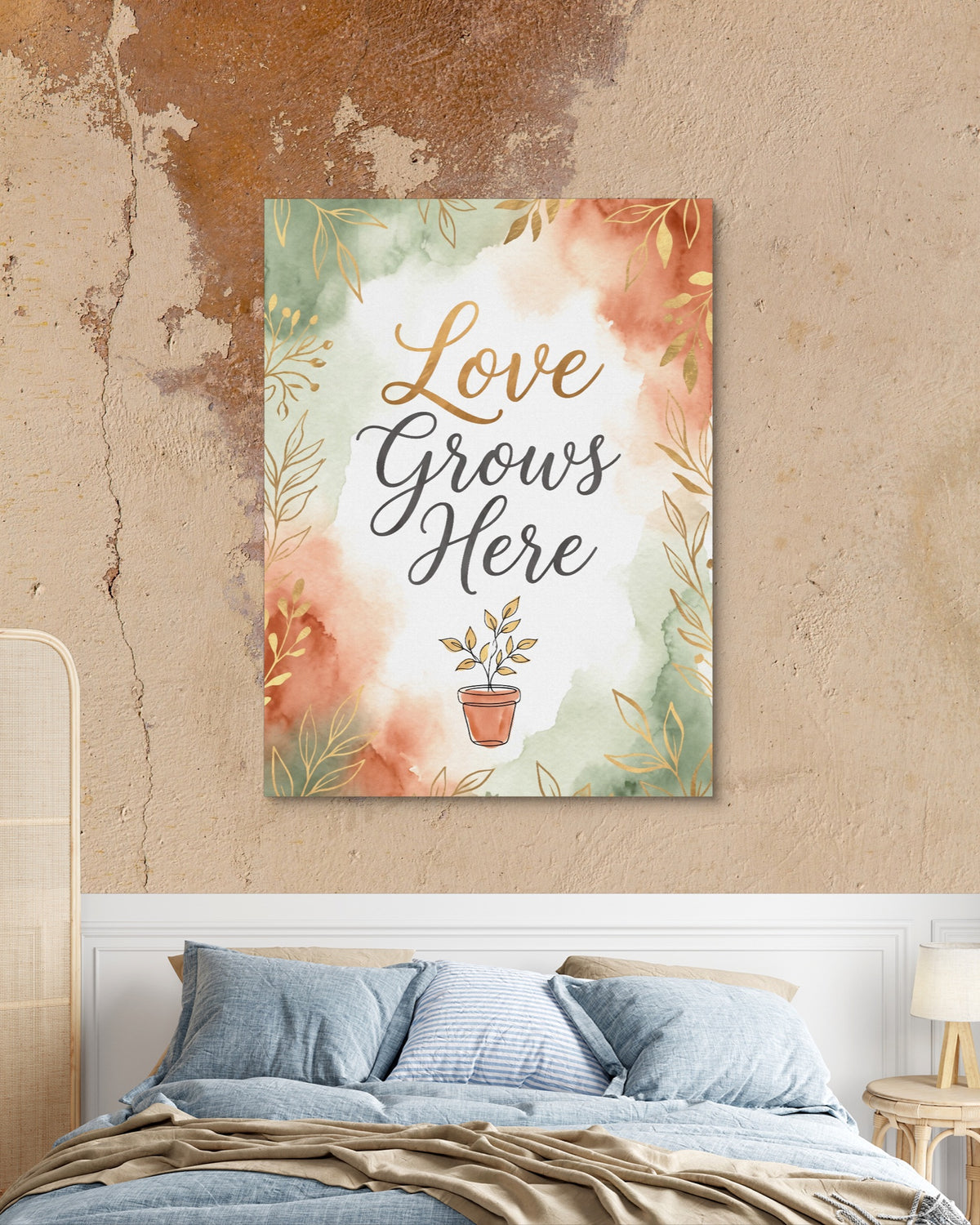 Quote Love Grows Here — quote love grows here psd mocha bedroom 1port flush print