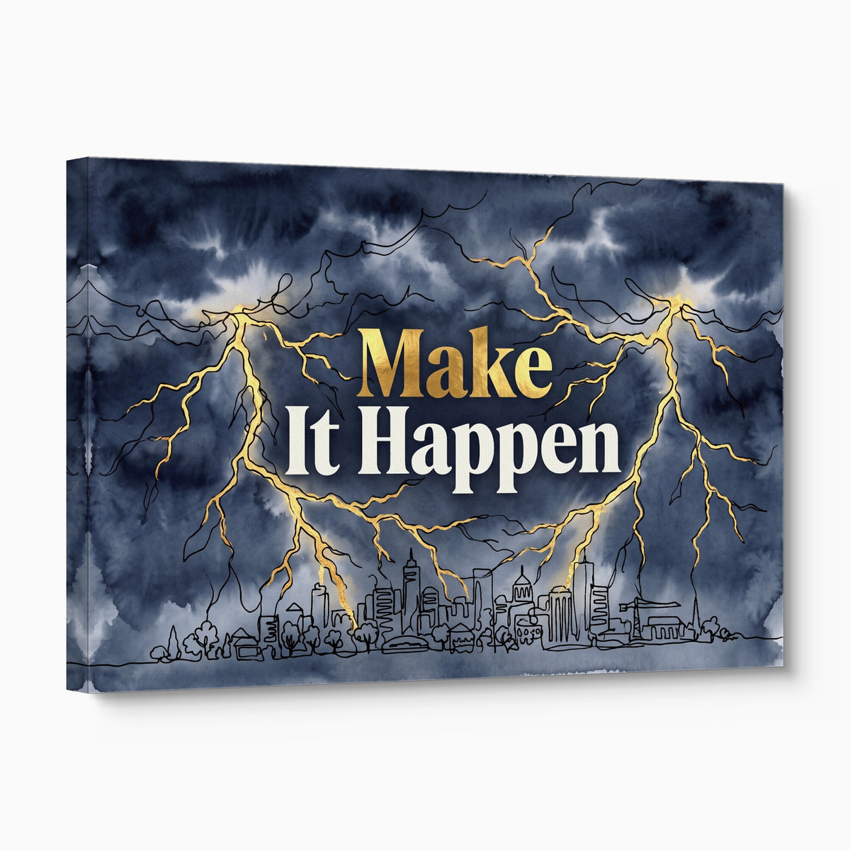 Quote Make It Happen V2 — quote make it happen v2 angled flush print