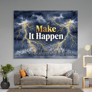 Quote Make It Happen V2 — quote make it happen v2 sq boring room 1land flush print