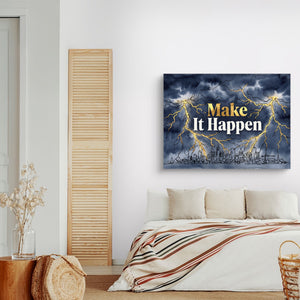 Quote Make It Happen V2 — quote make it happen v2 sq land nice bedroom 1land flush print