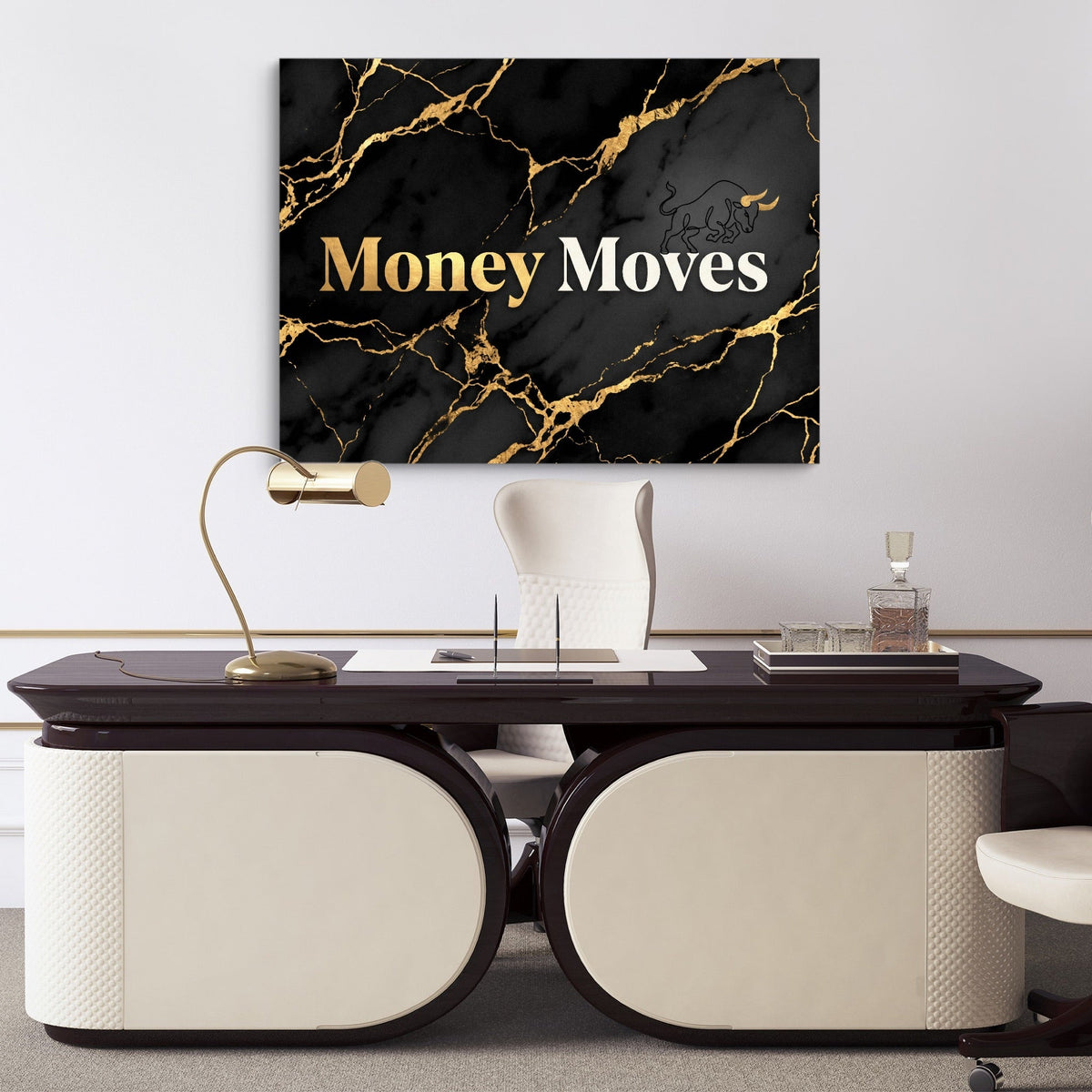 Quote Money Moves - Luxury Wall Art