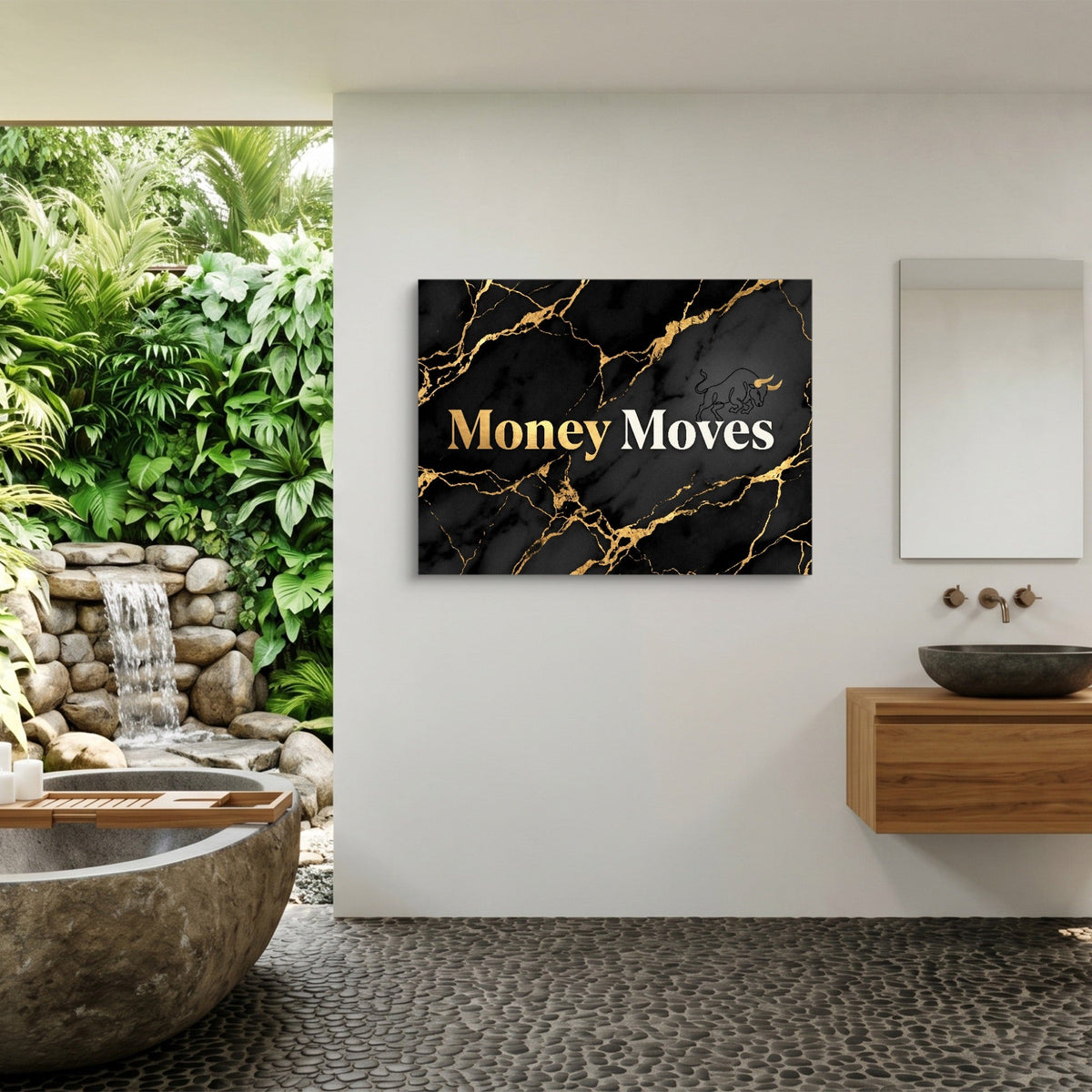Quote Money Moves - Luxury Wall Art