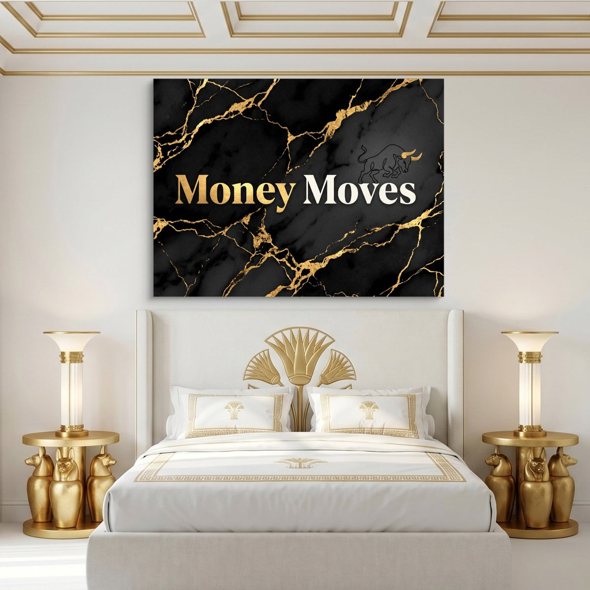 Quote Money Moves - Luxury Wall Art