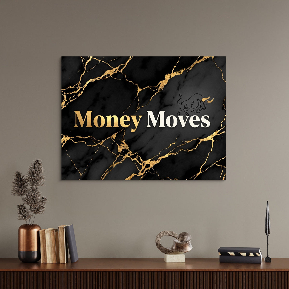 Quote Money Moves - Luxury Wall Art