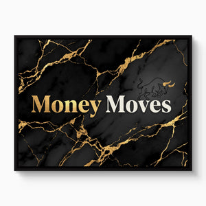 Quote Money Moves — quote money moves white studio framed black