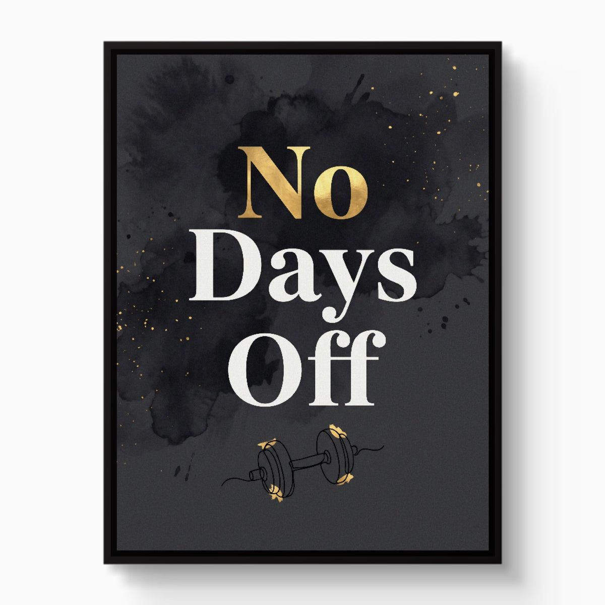 Quote No Days Off — quote no days off white studio framed black