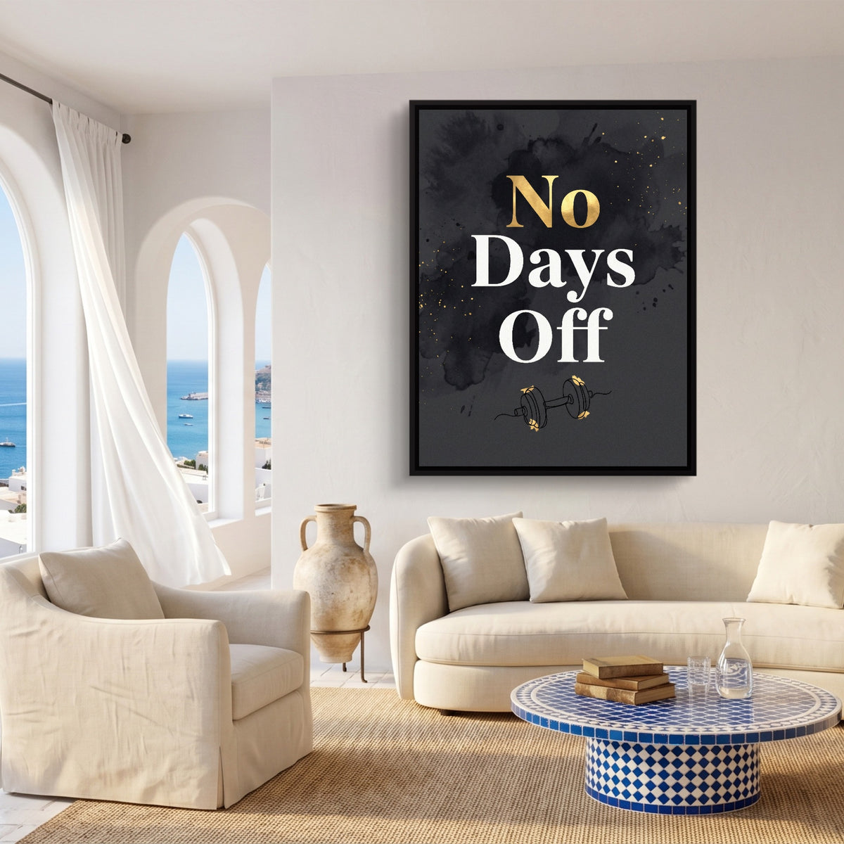 Quote No Days Off — quote no days off sq coast living room 1port framed black