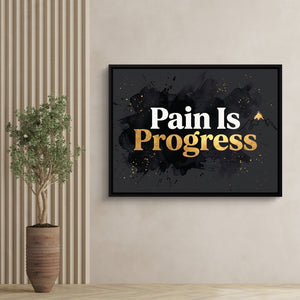 Quote Pain Is Progress — quote pain is progress sq tree wall 1land framed black