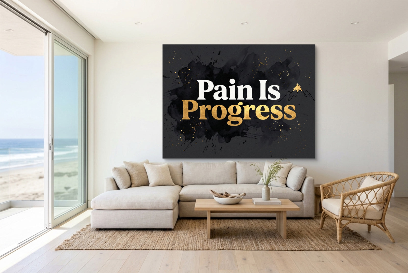 Quote Pain Is Progress — quote pain is progress white studio framed black