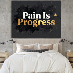 Quote Pain Is Progress — quote pain is progress sq bedroom cement wall 1land flush print
