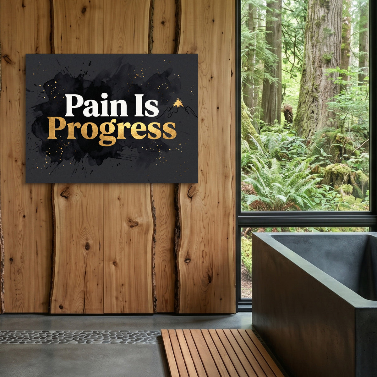 Quote Pain Is Progress — quote pain is progress sq outdoor bathroom log 1land flush print