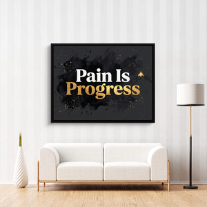 Quote Pain Is Progress — quote pain is progress sq striped wall luxe 1land framed black