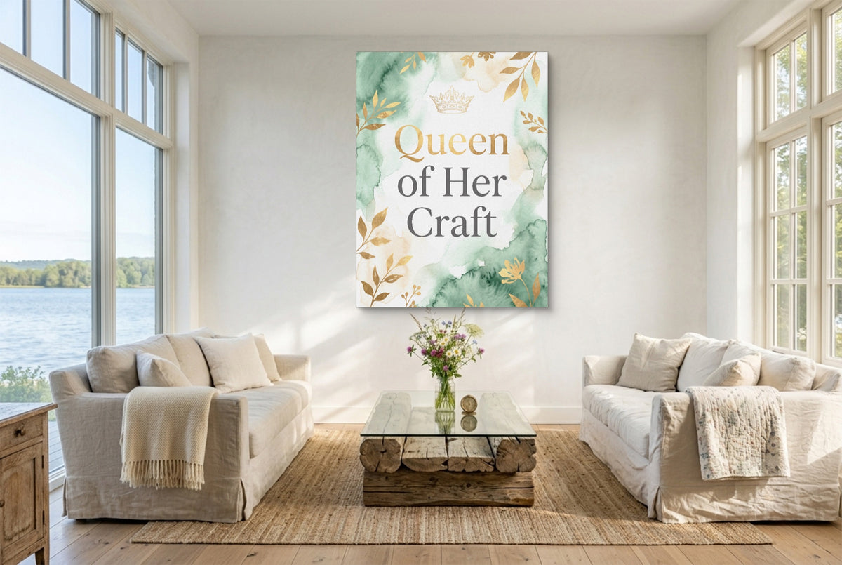 Quote Queen Of Her Craft V2 — quote queen of her craft v2 living room with couches 1port flush print