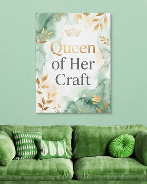 Quote Queen Of Her Craft V2 — quote queen of her craft v2 psd light green couch 1port flush print