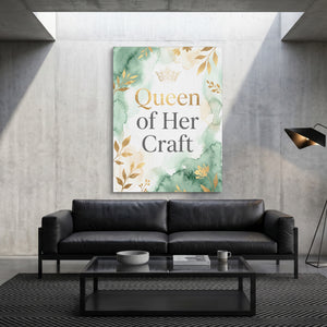 Quote Queen Of Her Craft V2 — quote queen of her craft v2 sq grey luxury 1port flush print