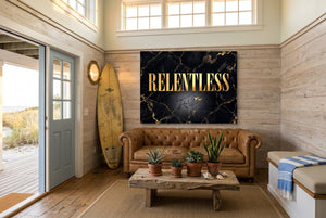 Quote Relentless — quote relentless living room with couch 3 1land flush print