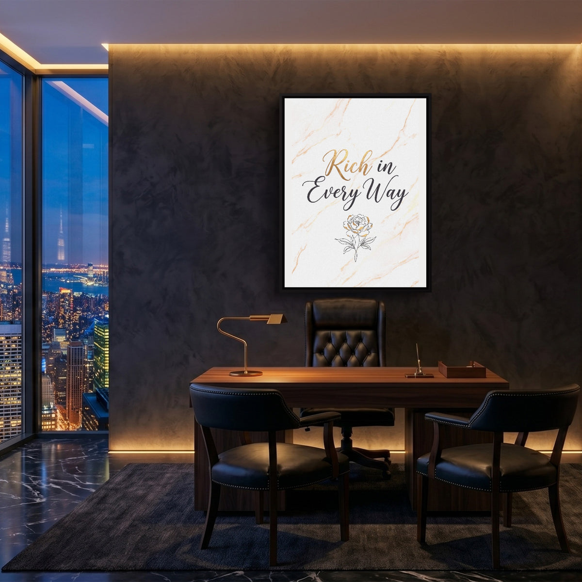 Quote Rich In Every Way — quote rich in every way sq premium views 1port framed black