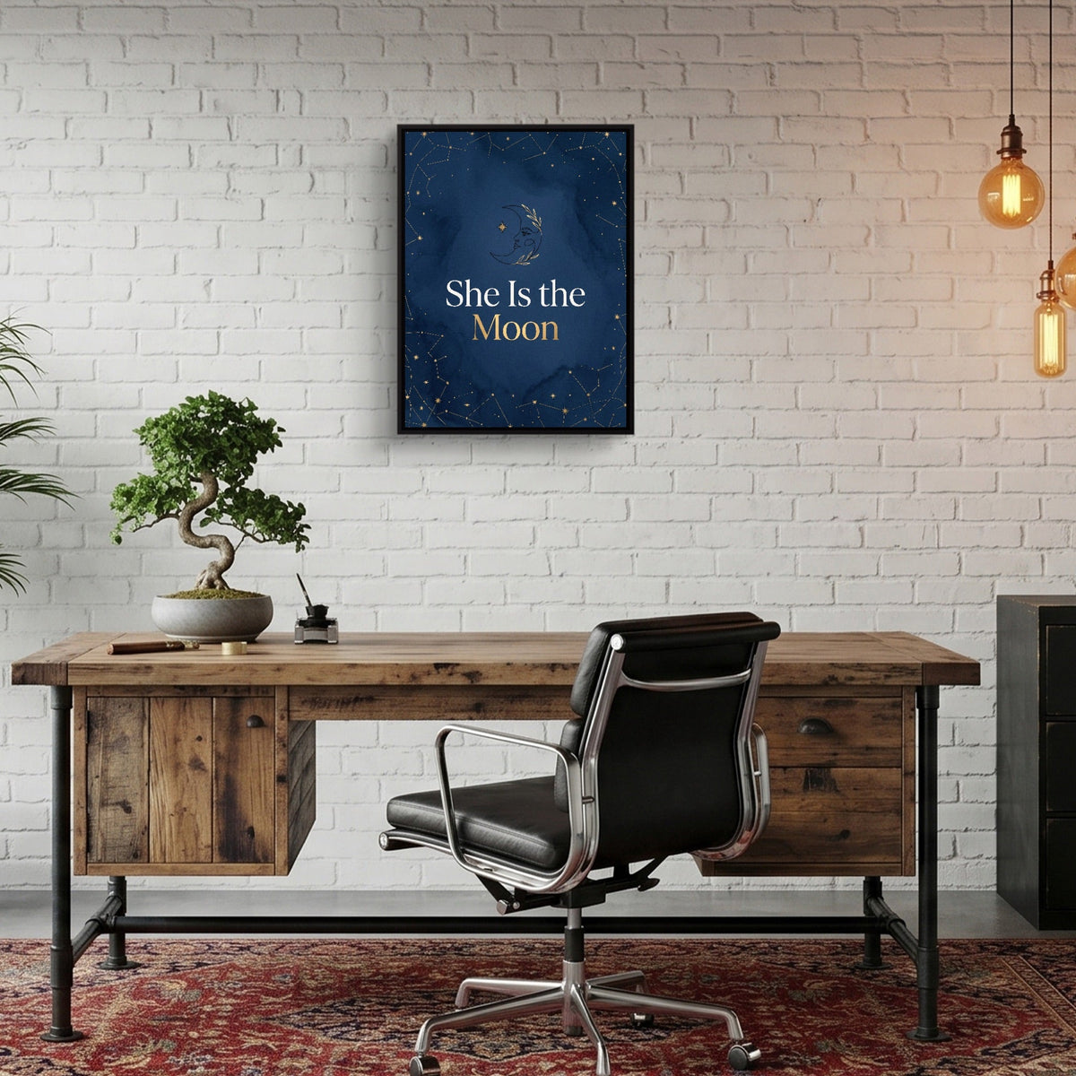 Quote She Is The Moon - Luxury Wall Art