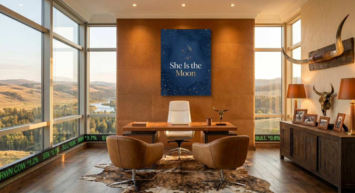 Quote She Is The Moon - Luxury Wall Art