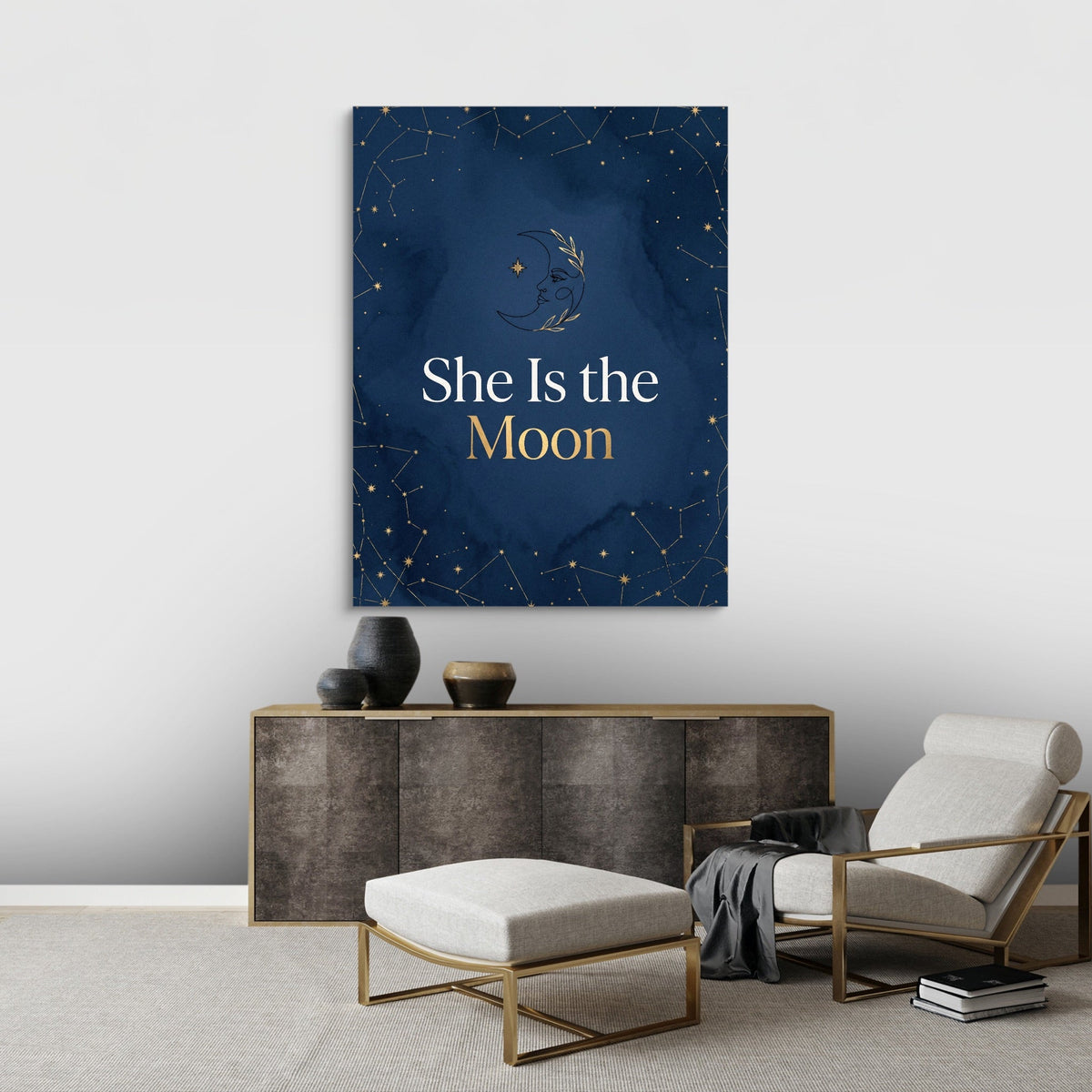 Quote She Is The Moon - Luxury Wall Art