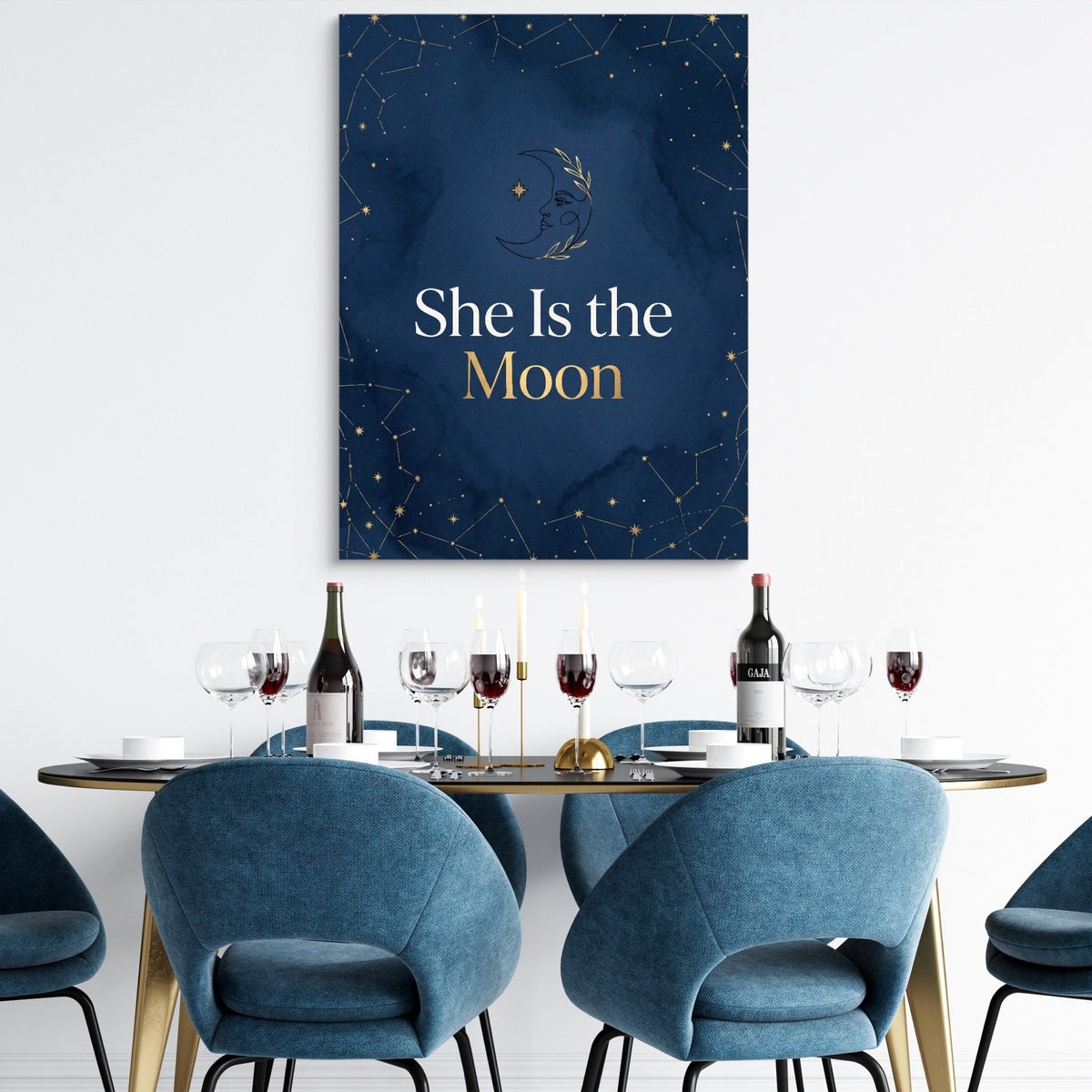 Quote She Is The Moon - Luxury Wall Art