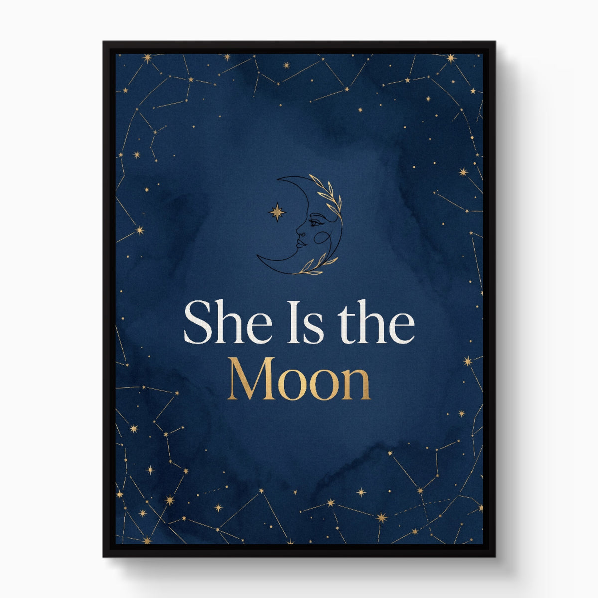 Quote She Is The Moon — quote she is the moon white studio framed black