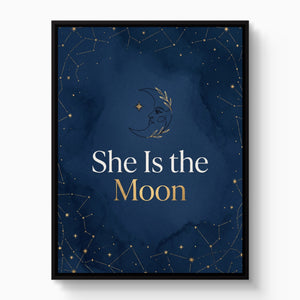 Quote She Is The Moon — quote she is the moon white studio framed black