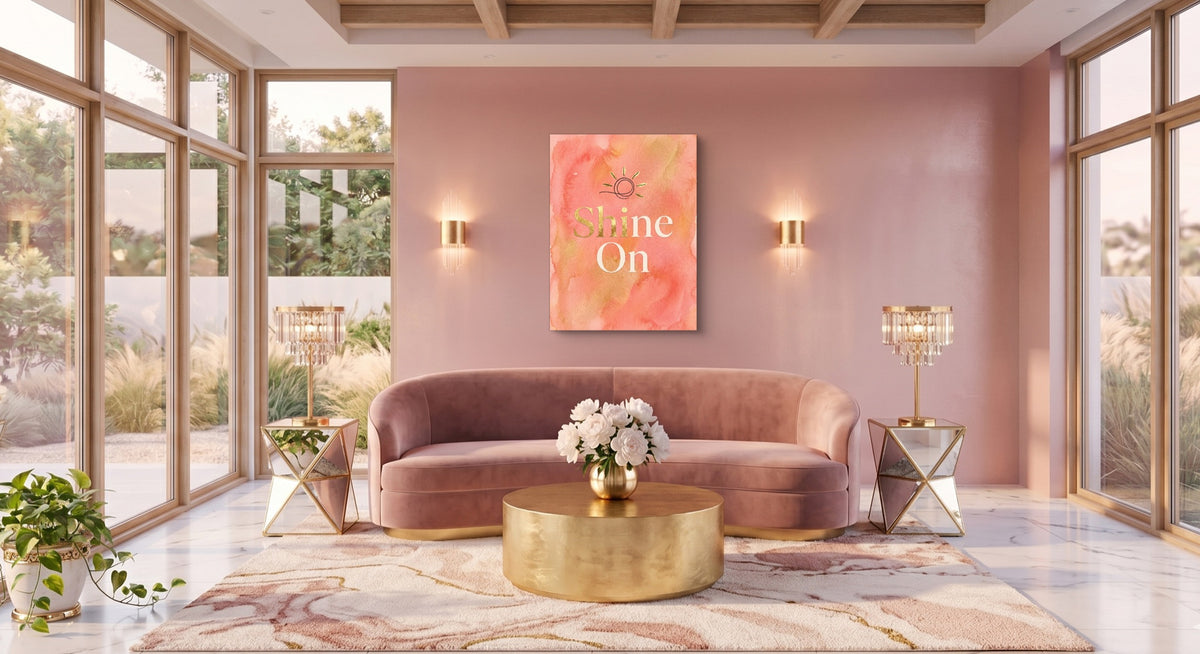 Quote Shine On — quote shine on pink living room 1port flush print