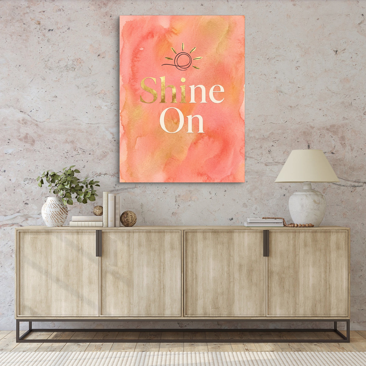 Quote Shine On — quote shine on sq hallway granite wall 1port flush print